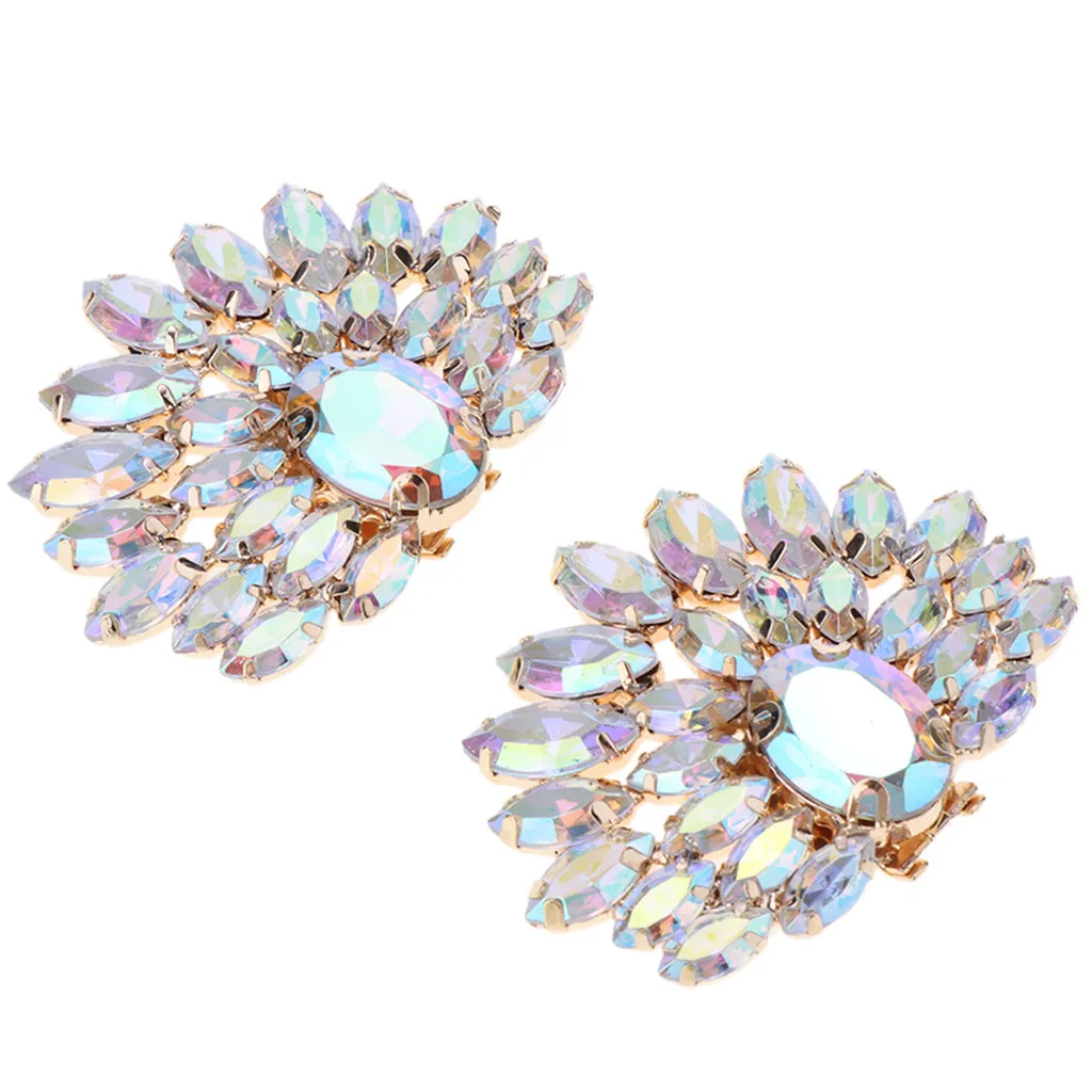 1 Pair Crystal Shoe Buckle Shoe Clip Applique for Bridal Wedding Shoe Decor C