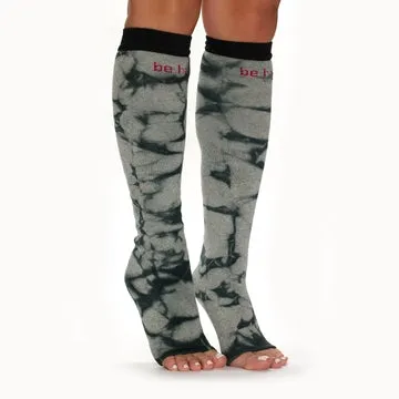 Be Happy - Black Tie Dye Grip Leg Warmers (Barre / Pilates)