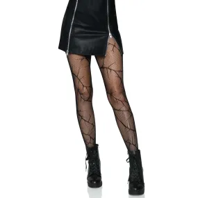 Black Cracked Fishnet Tights for Adults, 1 Count