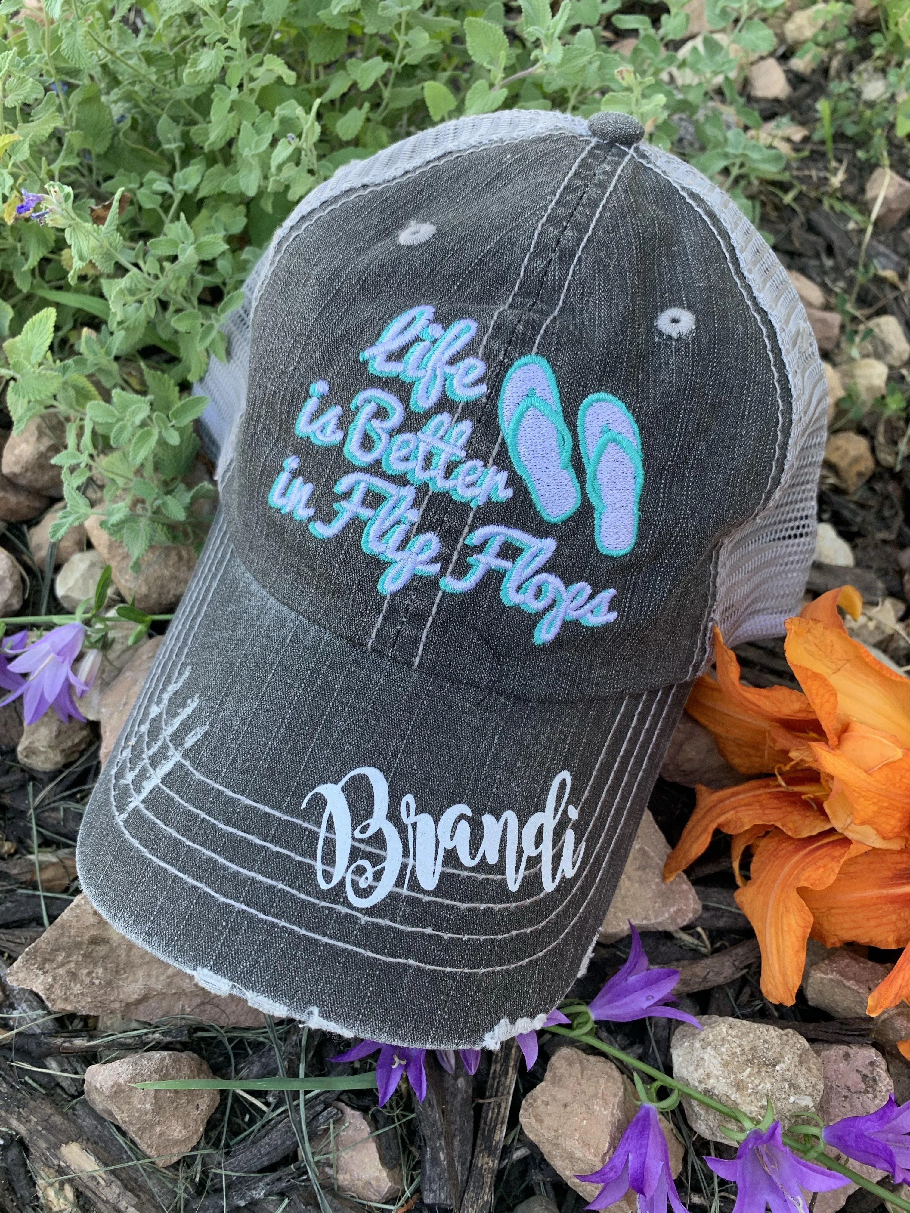 Boat hats Boat hair dont care FREE ship are Embroidered distressed gray trucker hats Anchors Pink Teal Boating