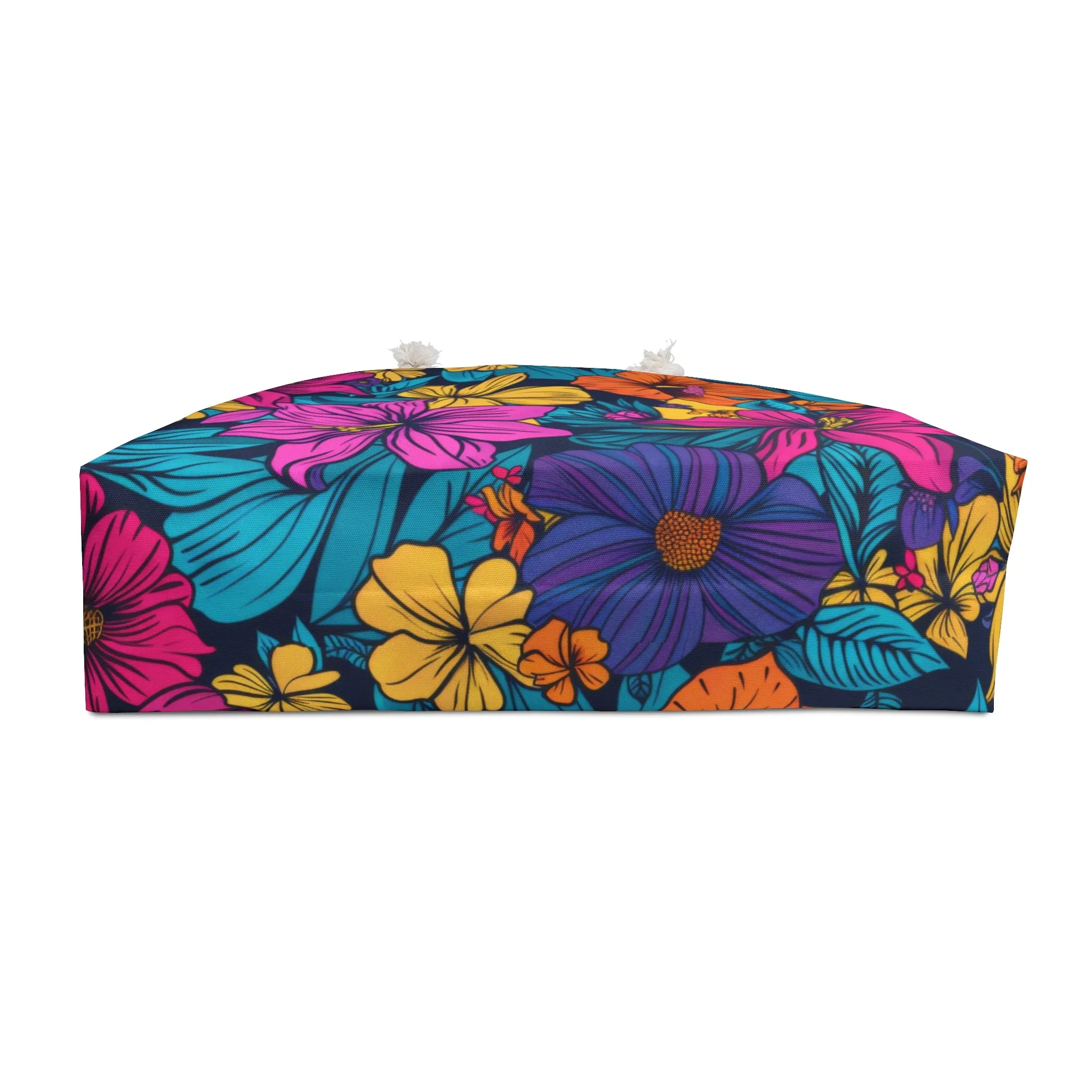 Bold Tropical Floral Beach Bag – Oversized Weekender Tote