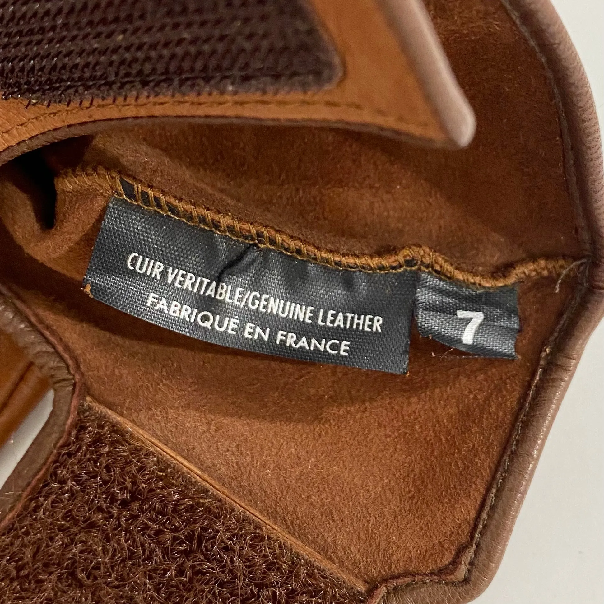 Chanel Brown Leather Gloves