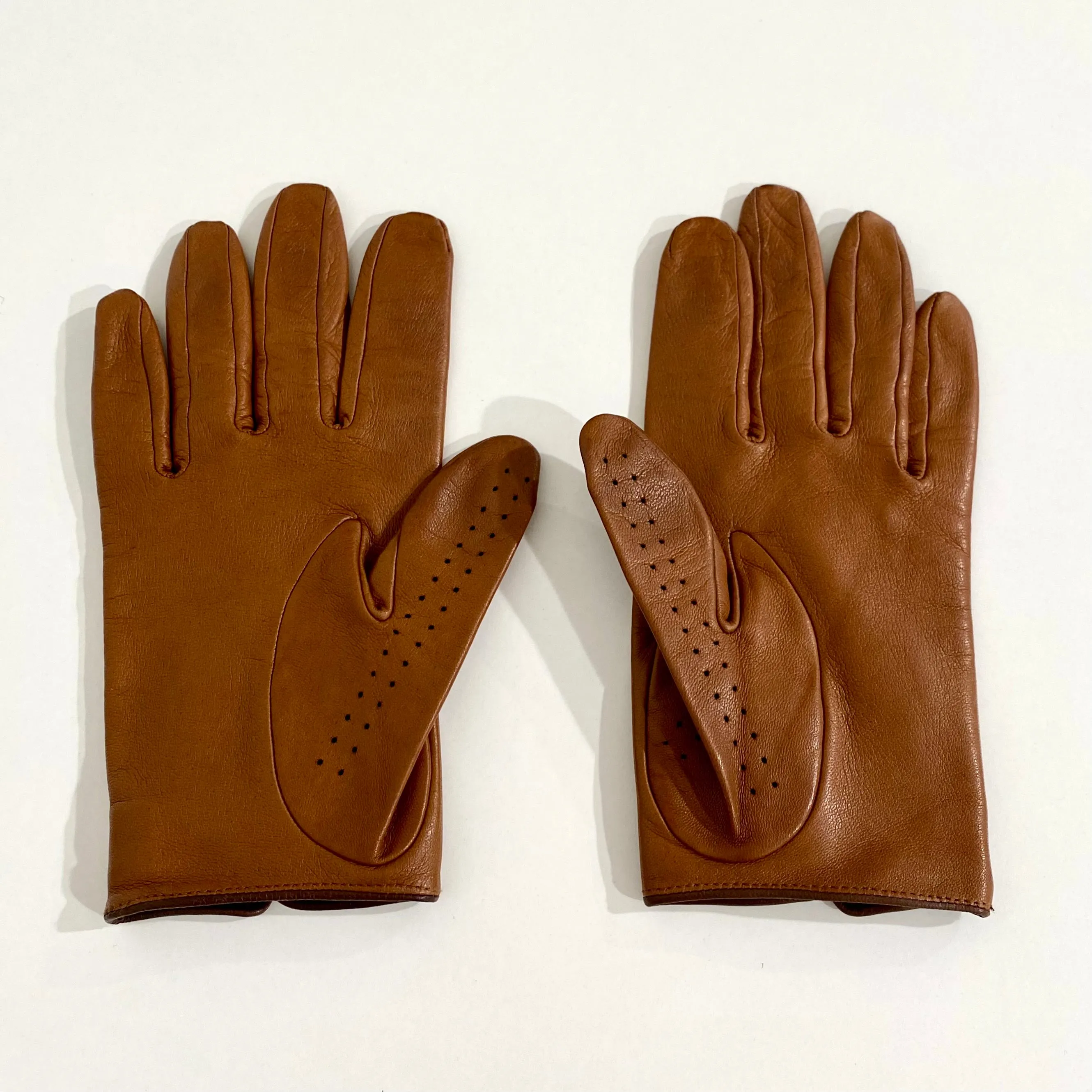 Chanel Brown Leather Gloves