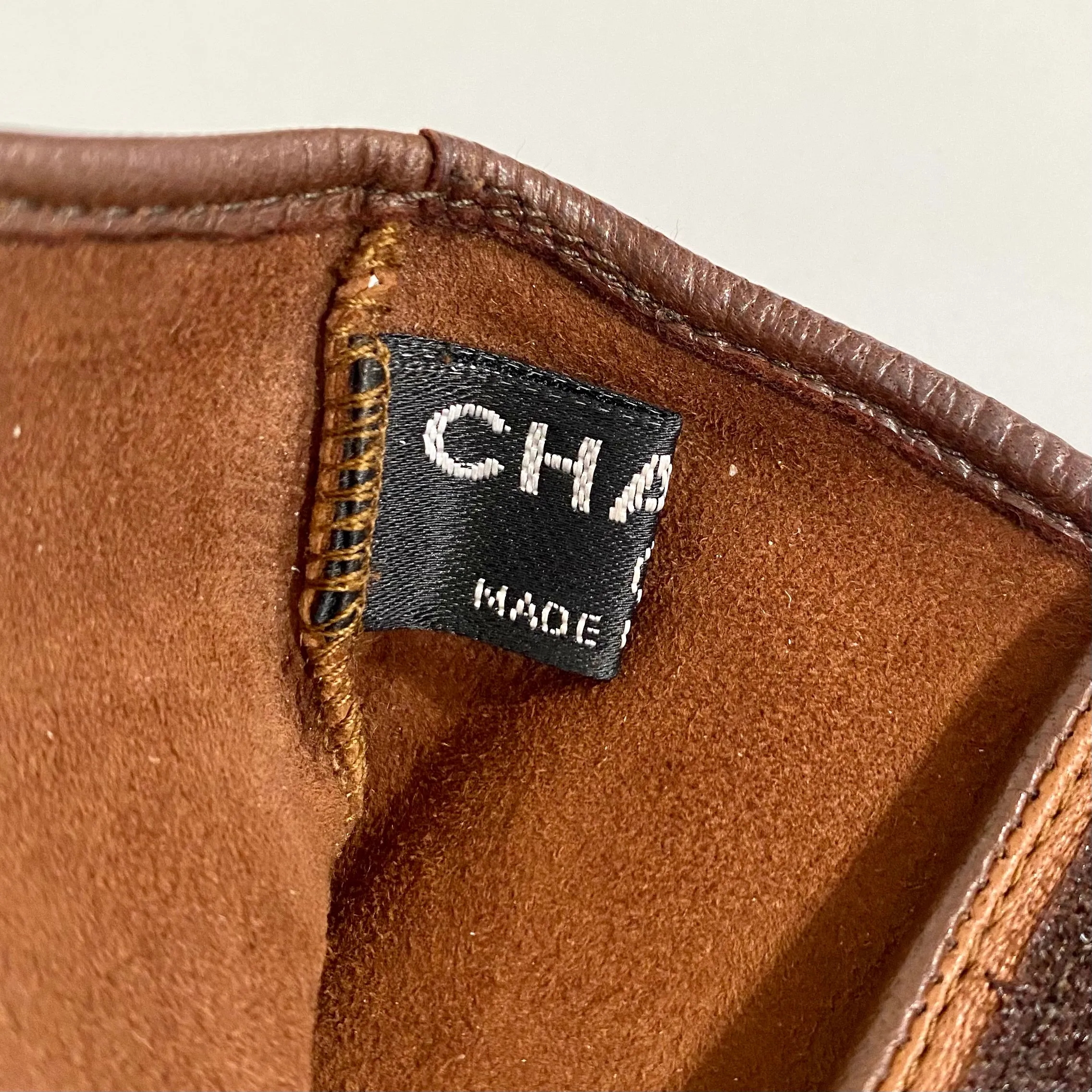 Chanel Brown Leather Gloves