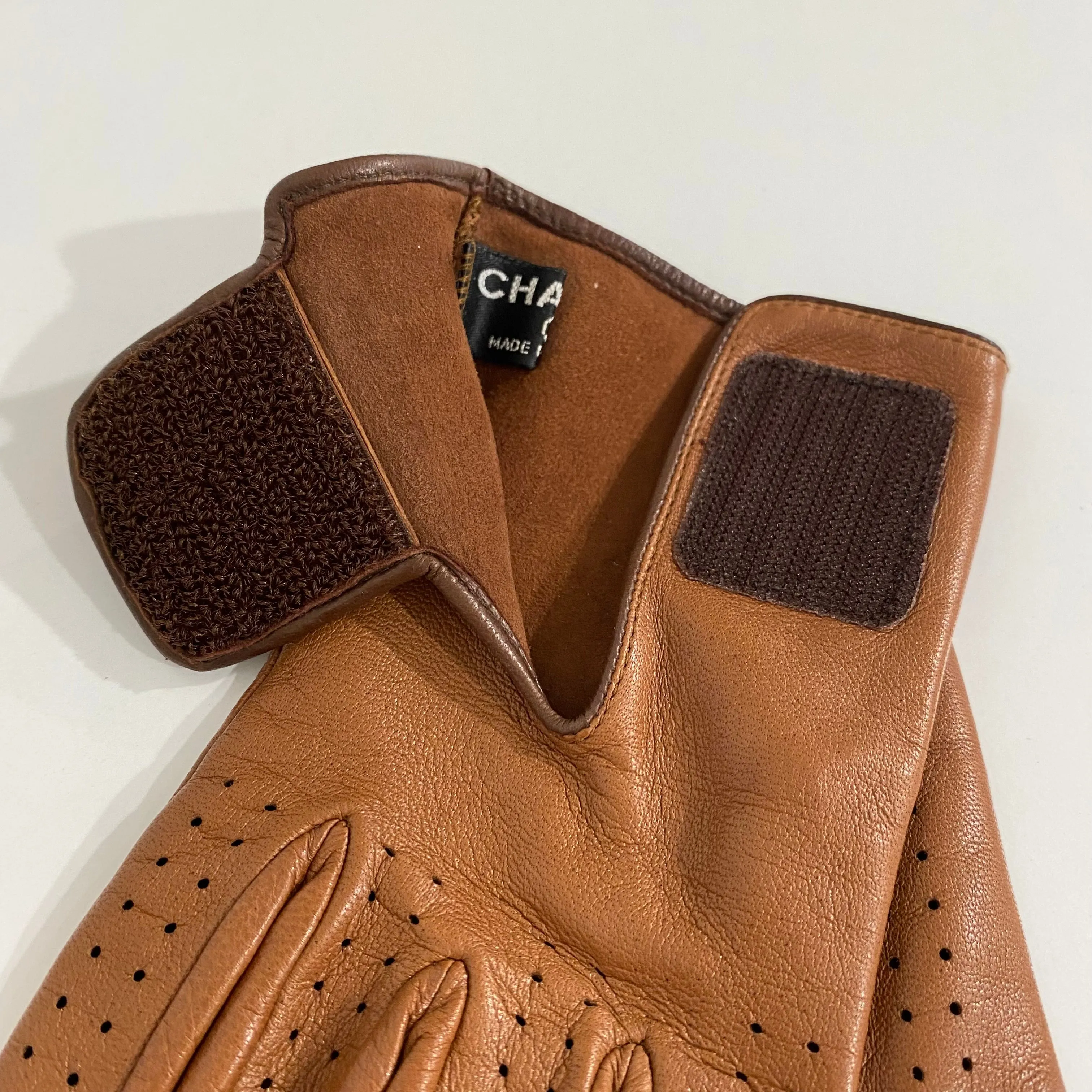 Chanel Brown Leather Gloves