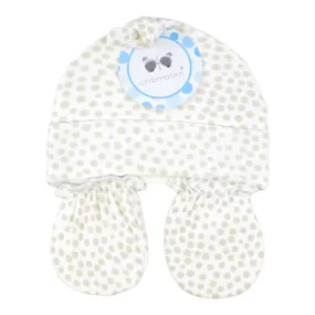 Cribmates 2 Pk Knot Cap And Mittens Set - Dots