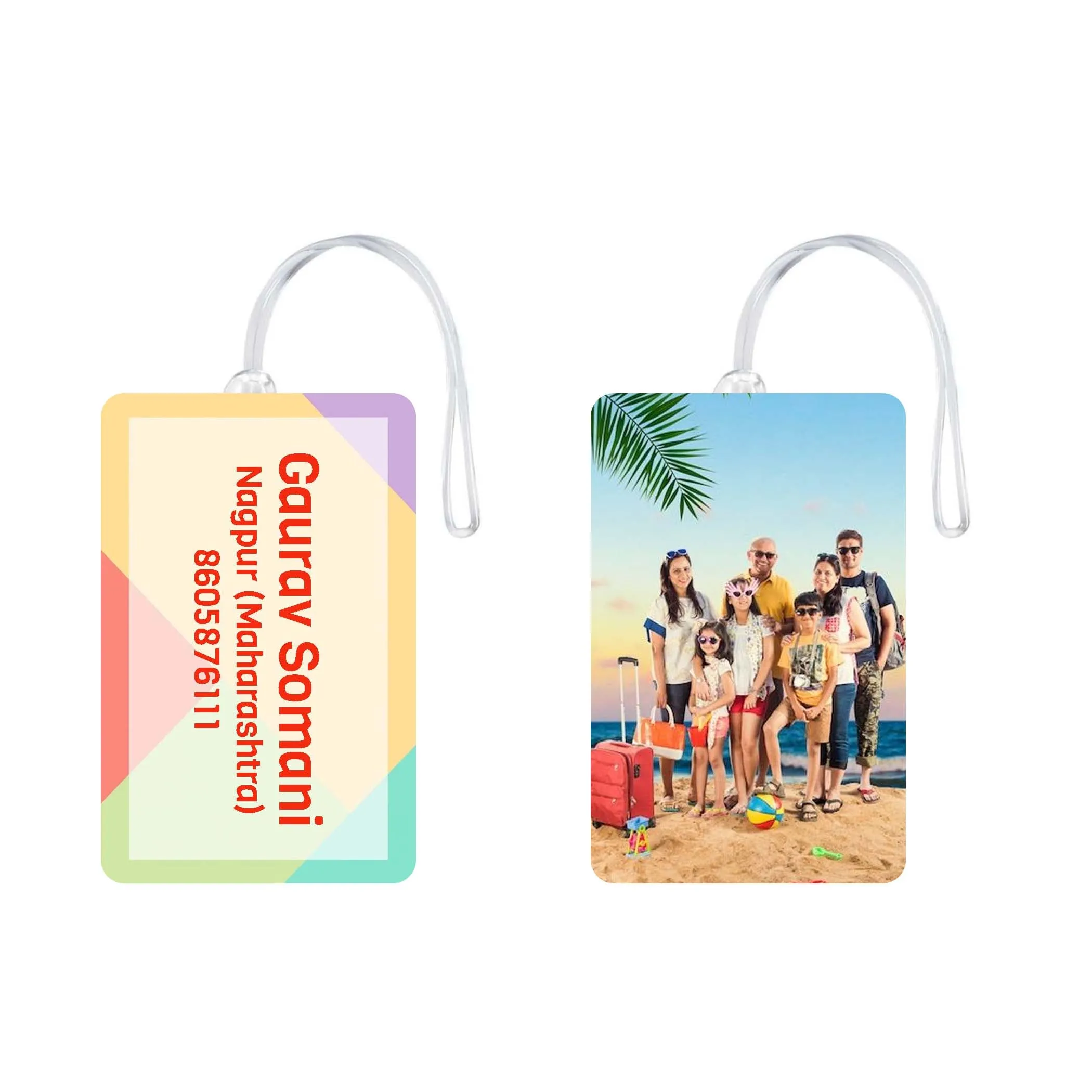 Custom Luggage Tags with Photo and Name - Set of 5