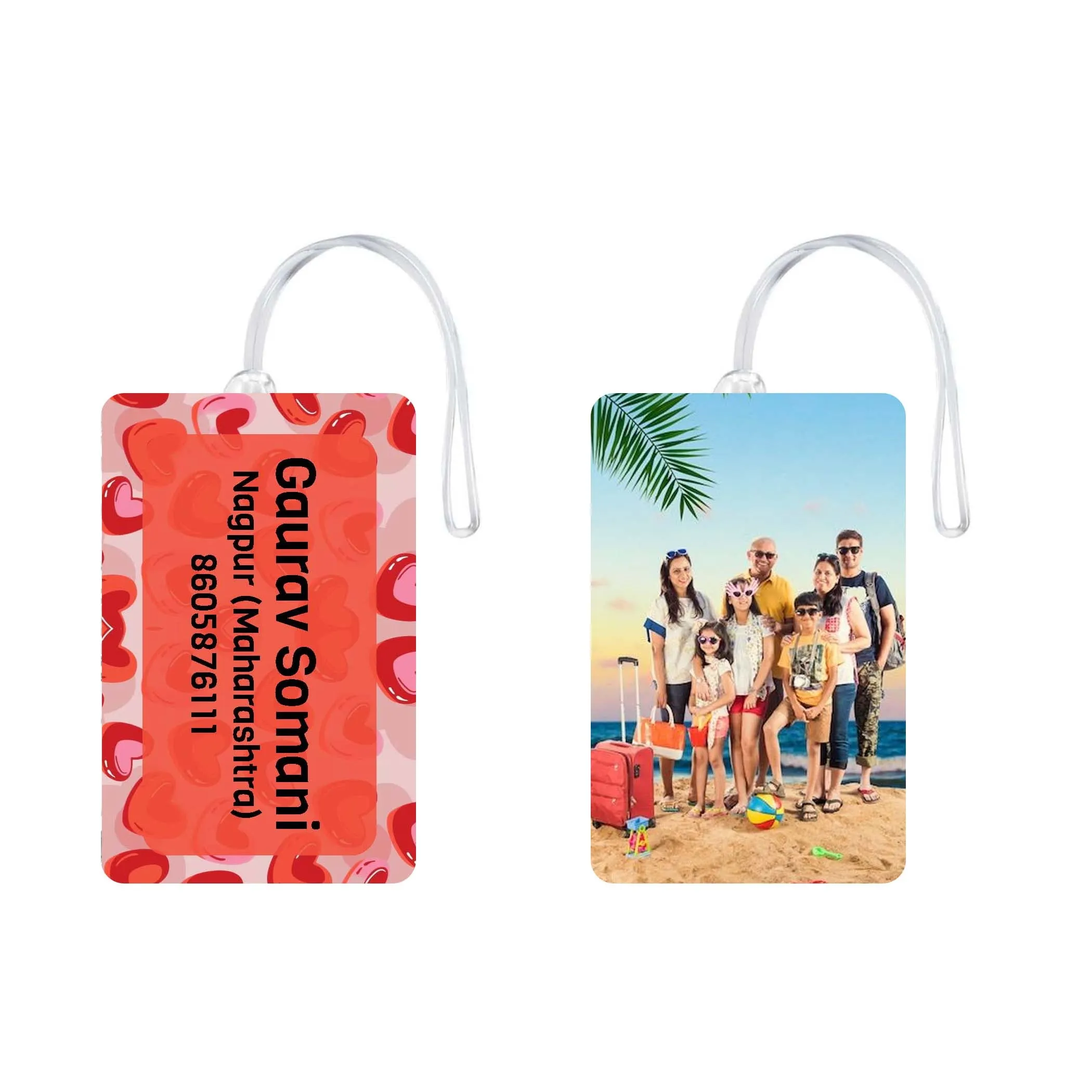 Custom Luggage Tags with Photo and Name - Set of 5