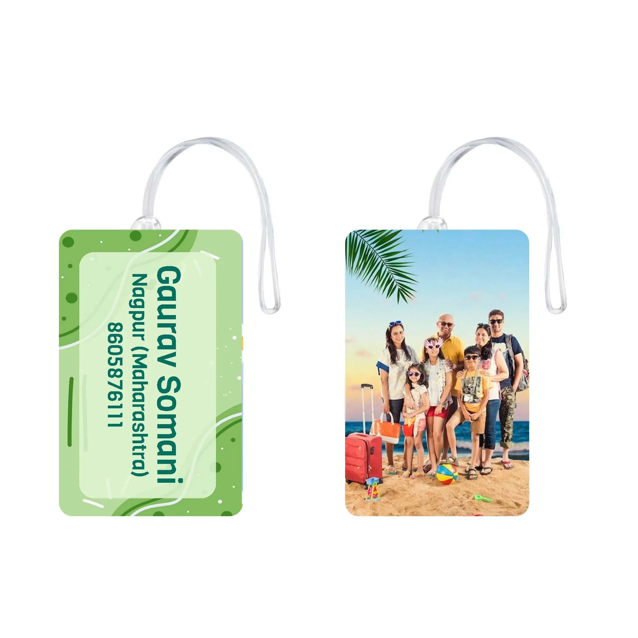 Custom Luggage Tags with Photo and Name - Set of 5