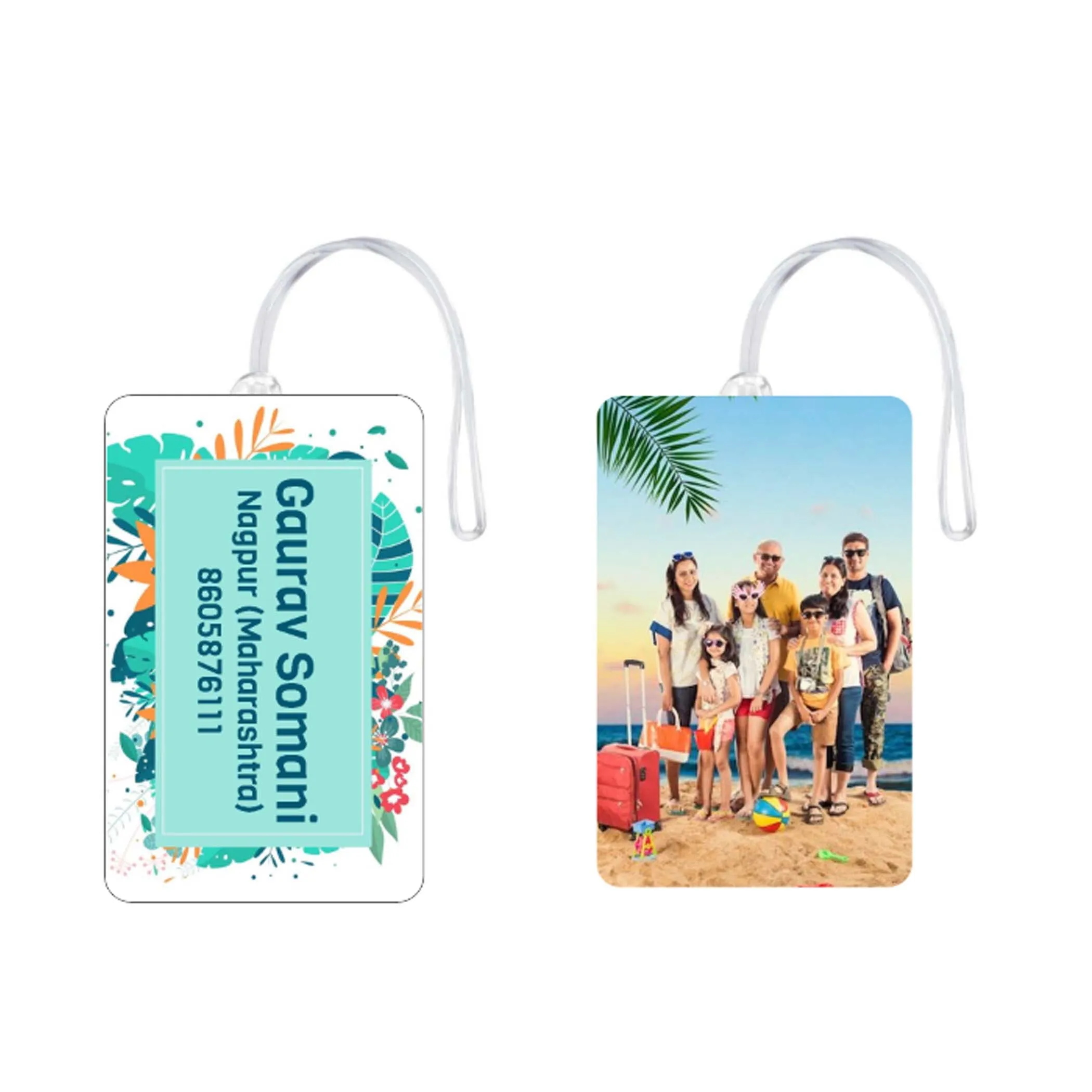 Custom Luggage Tags with Photo and Name - Set of 5