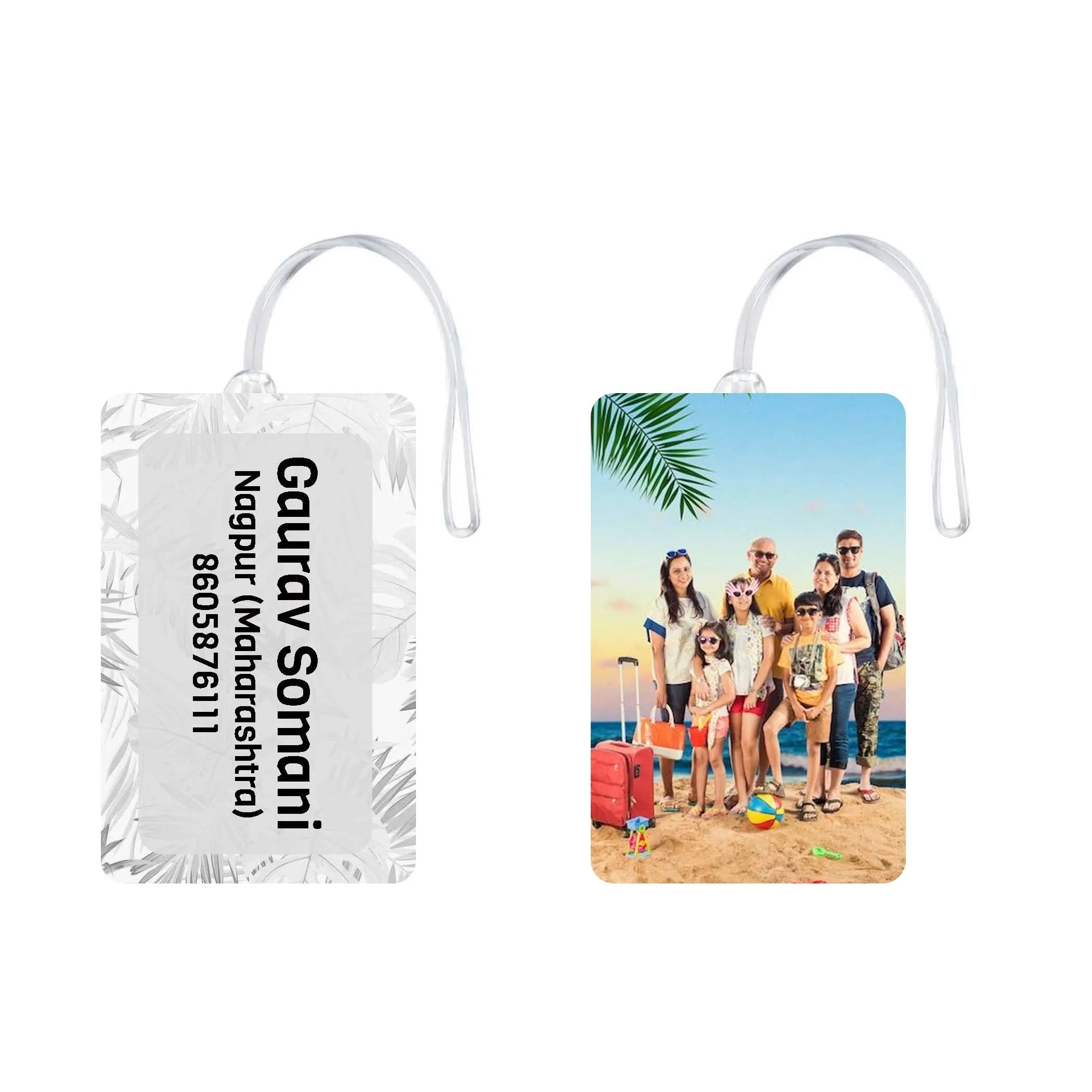 Custom Luggage Tags with Photo and Name - Set of 5