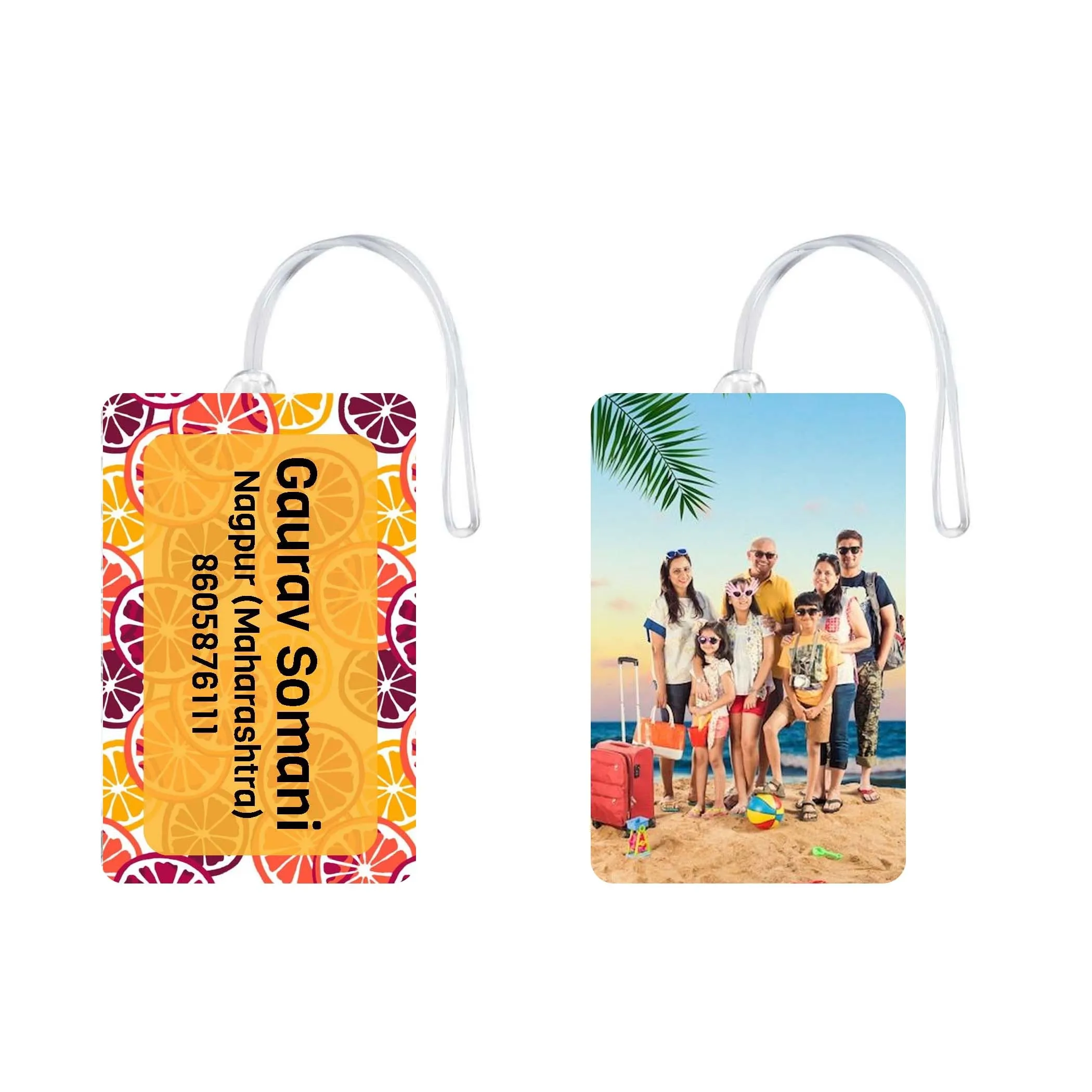 Custom Luggage Tags with Photo and Name - Set of 5
