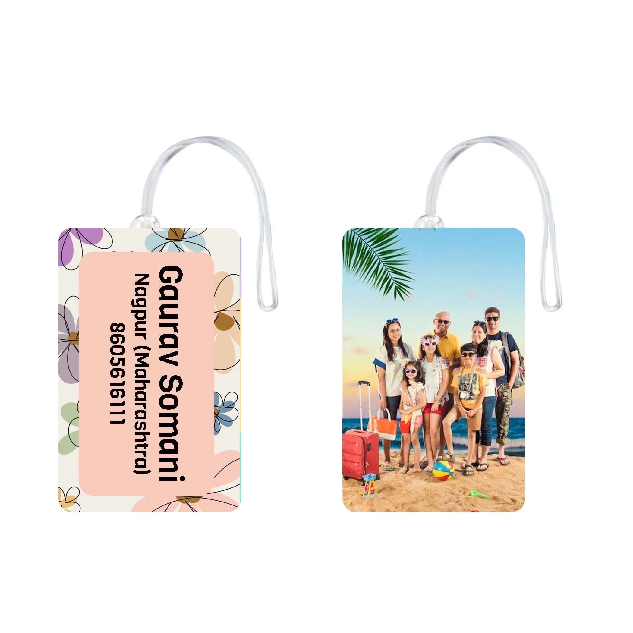 Custom Luggage Tags with Photo and Name - Set of 5
