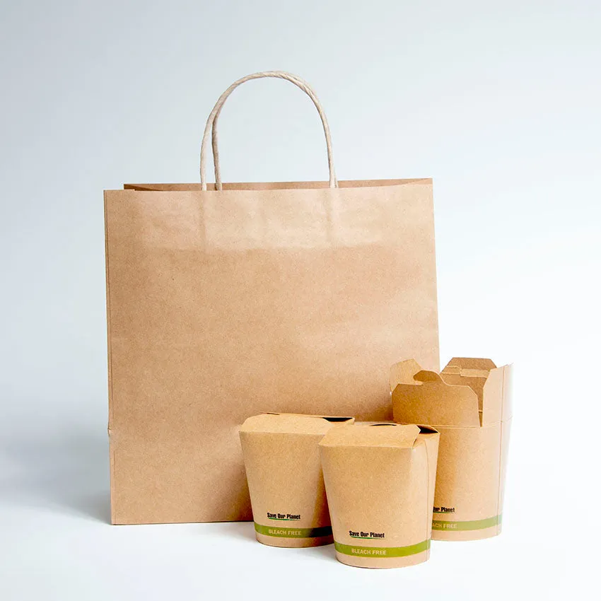 Ecopack Extra Wide Twisted Handle Paper Bags (1 Pack/25 Bags)