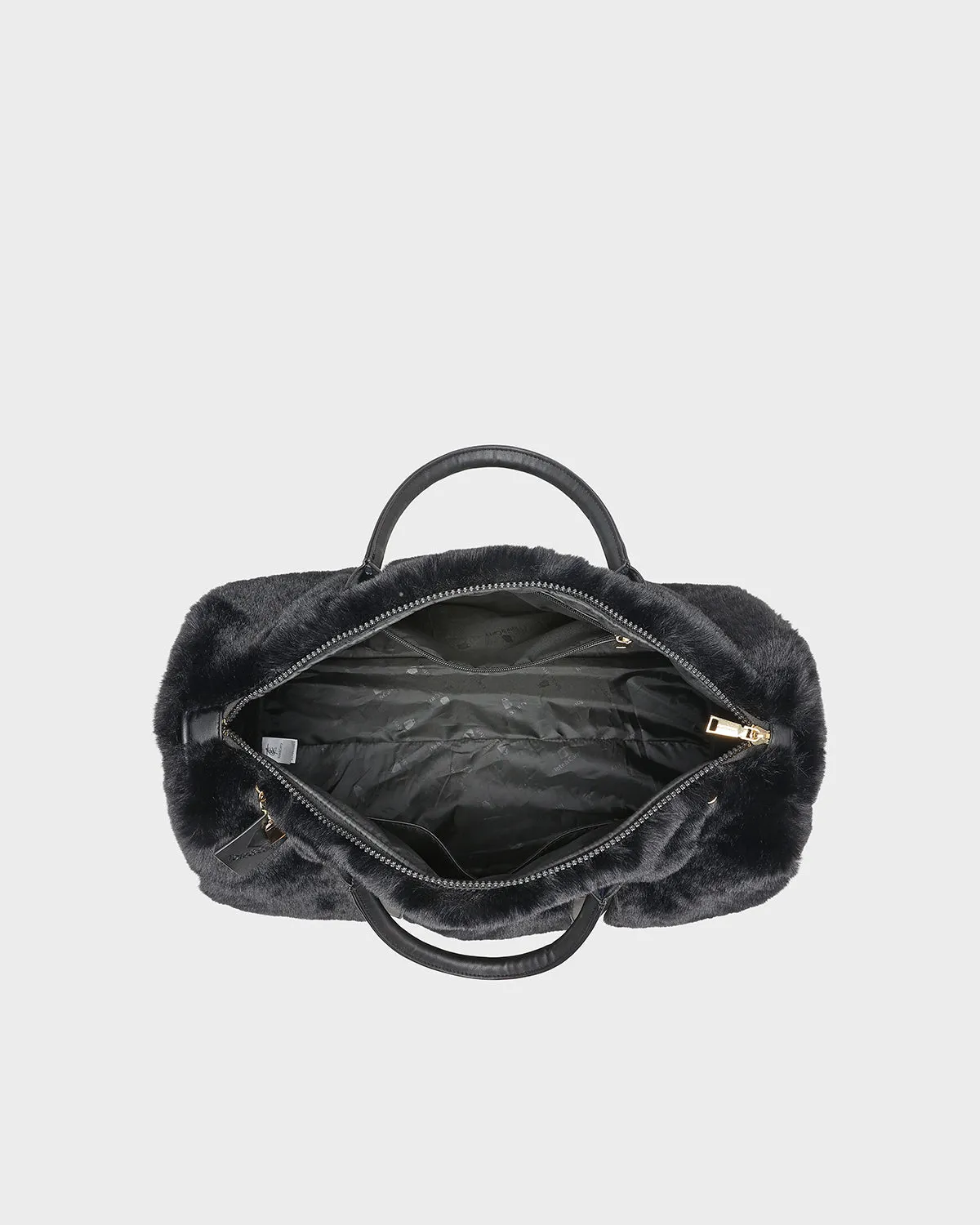 Fuzzy Weekender Duffle Bag in Black