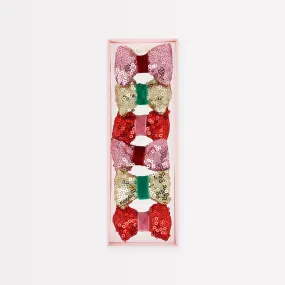 Hair Clips - Sequin & Velvet Mini Bow