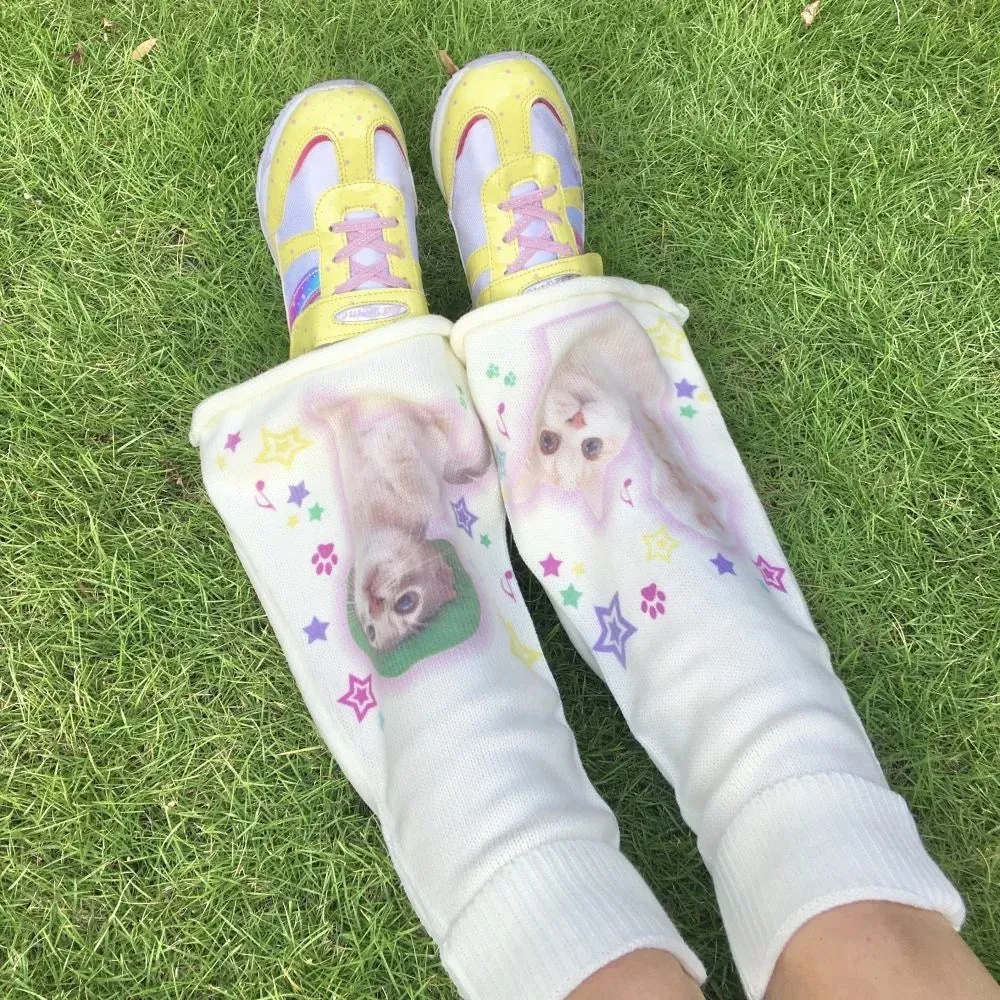 Kawaii kitty leg warmers