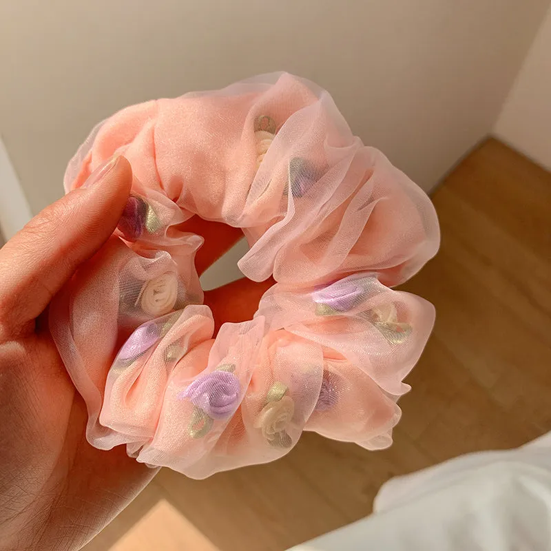 Korean-Inspired Rose Scrunchies-dolliefae