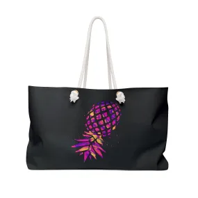 Large Pineapple Black Weekender Lifestyle Beach Travel Bag
