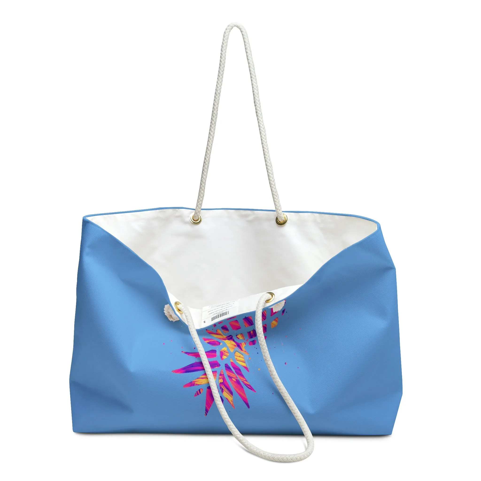 Large Pineapple Blue Weekender Lifestyle Beach Travel Bag