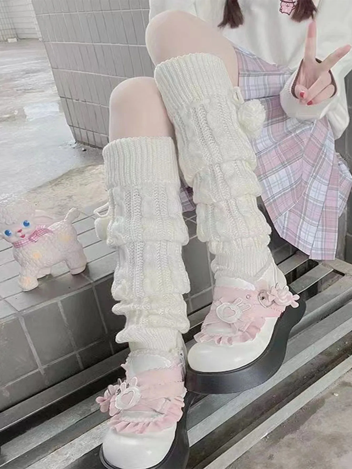leg warmers pompom