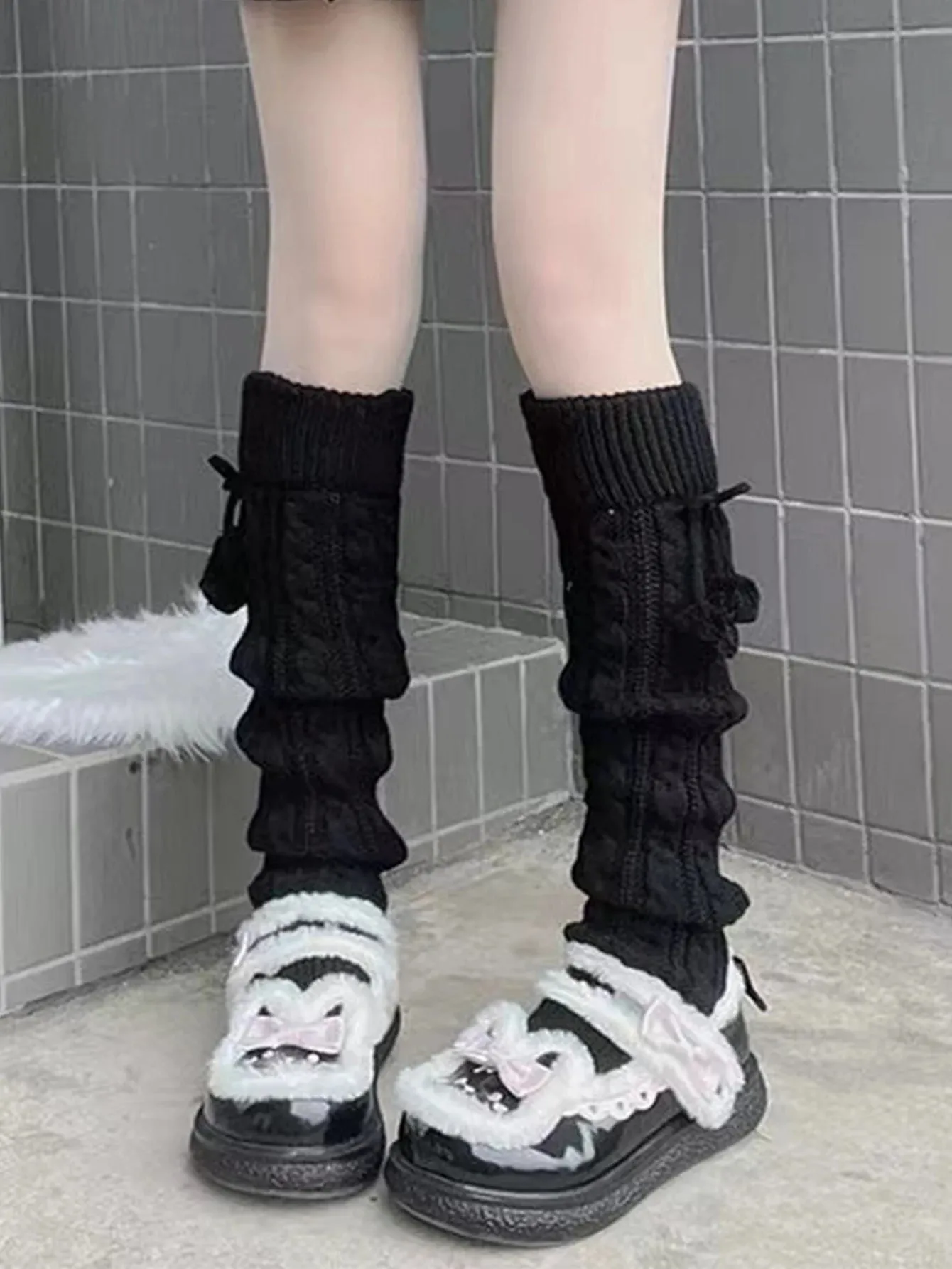 leg warmers pompom
