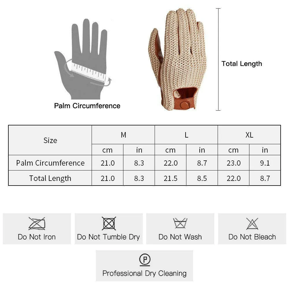 Men Knitted Goatskin Touch Screen Gloves for Daily Motorcycling Driving