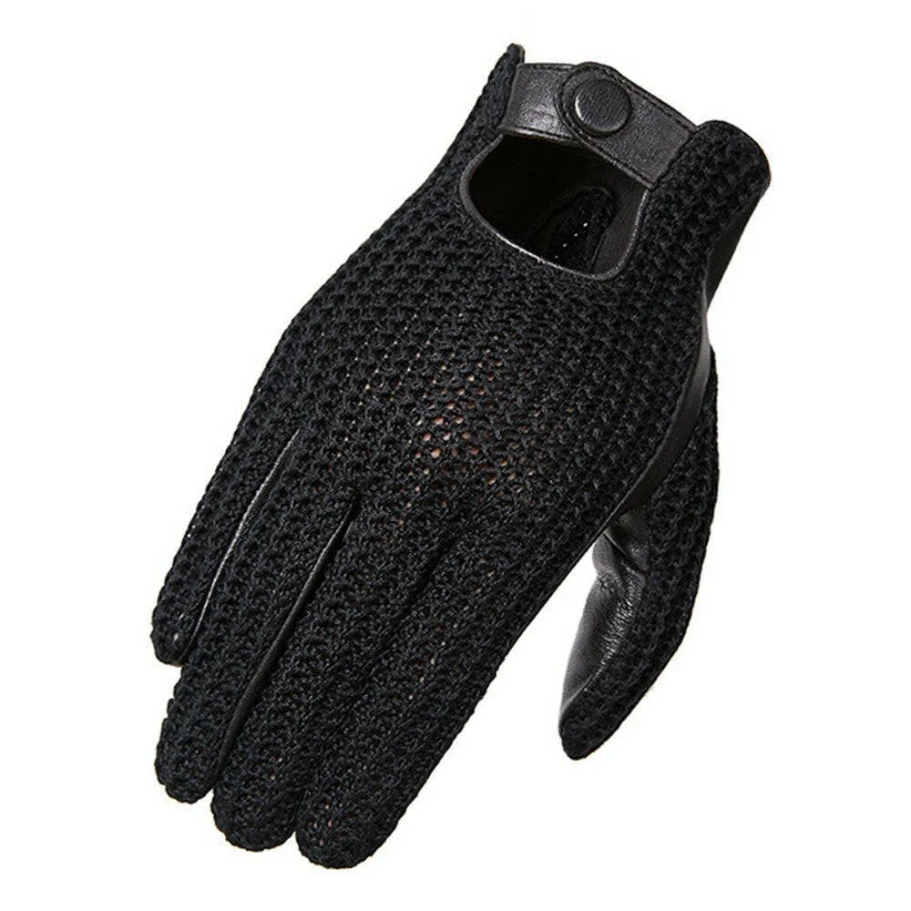 Men Knitted Goatskin Touch Screen Gloves for Daily Motorcycling Driving