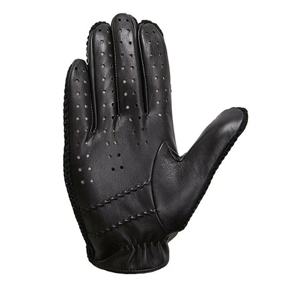 Men Knitted Goatskin Touch Screen Gloves for Daily Motorcycling Driving