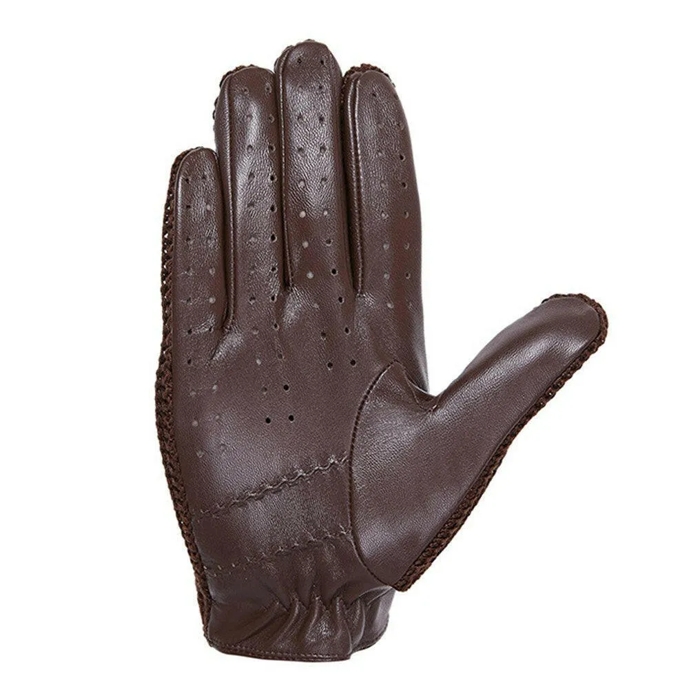 Men Knitted Goatskin Touch Screen Gloves for Daily Motorcycling Driving
