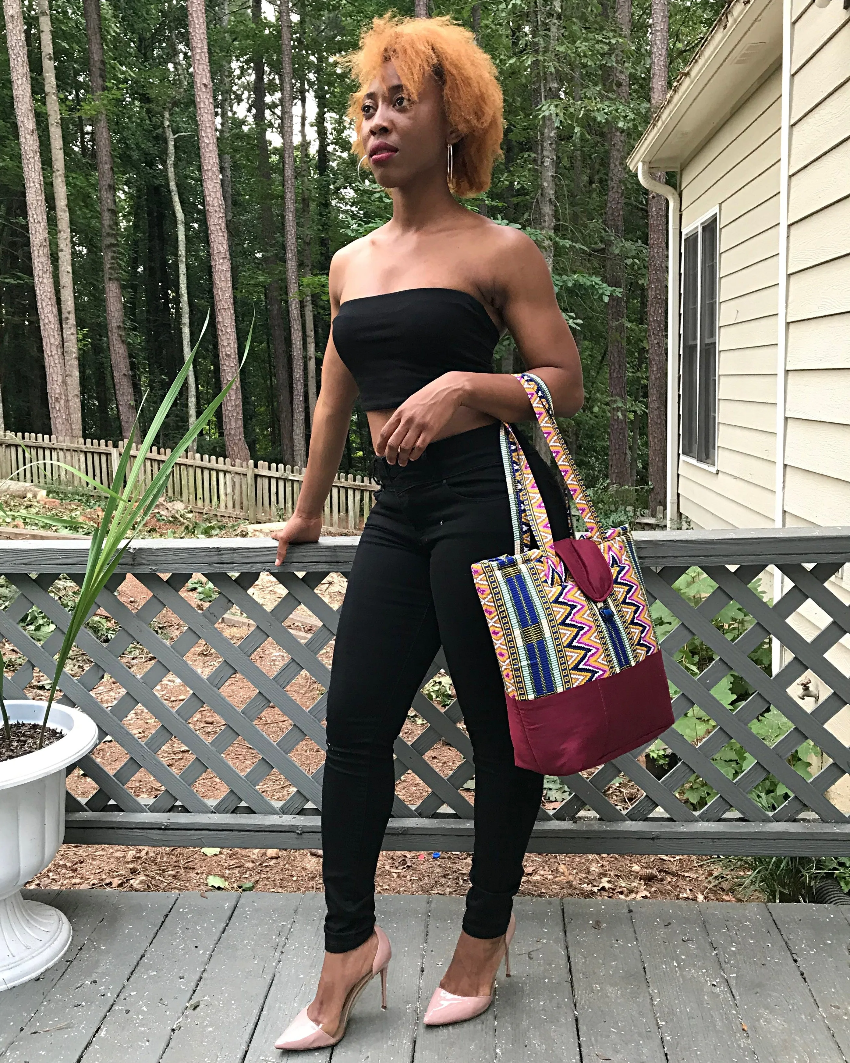 Nahili Kente African Print Shoulder Bag