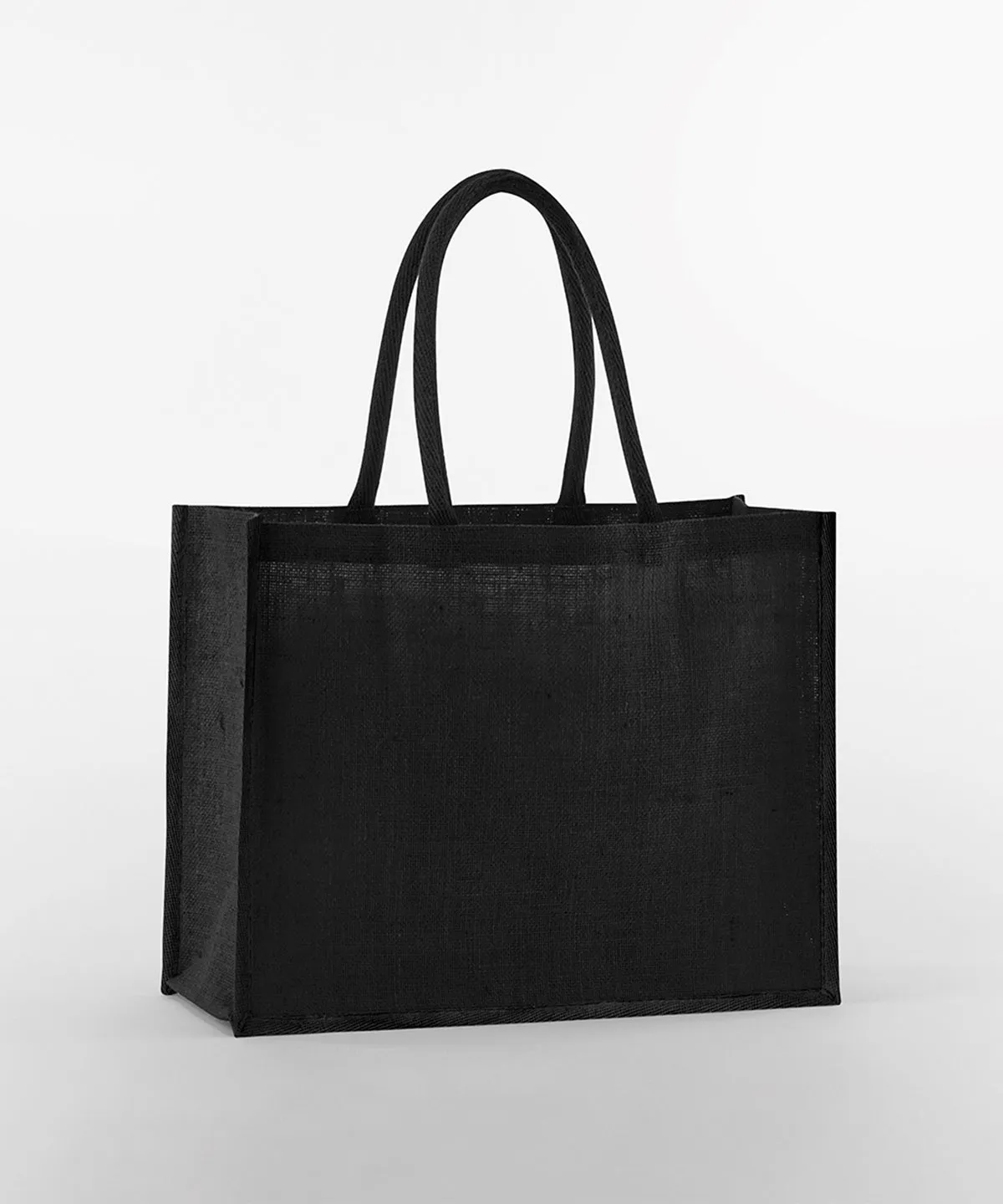 Natural/Black - Natural starched jute classic shopper