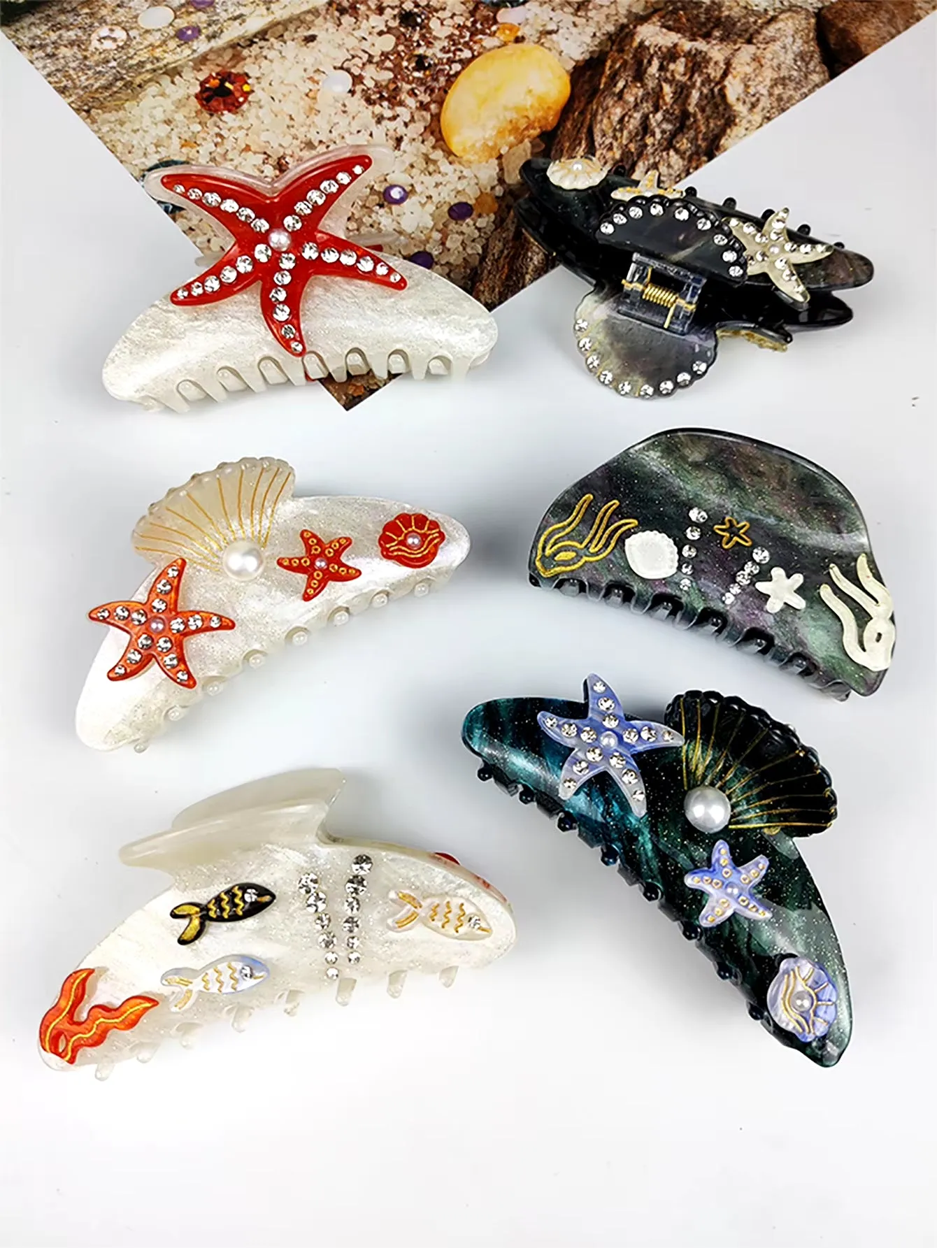 OCEAN INSPIRED ACETATE HAIR CLIPS