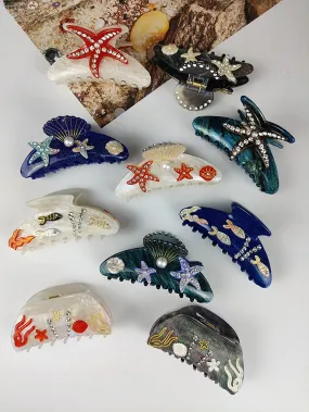 OCEAN INSPIRED ACETATE HAIR CLIPS