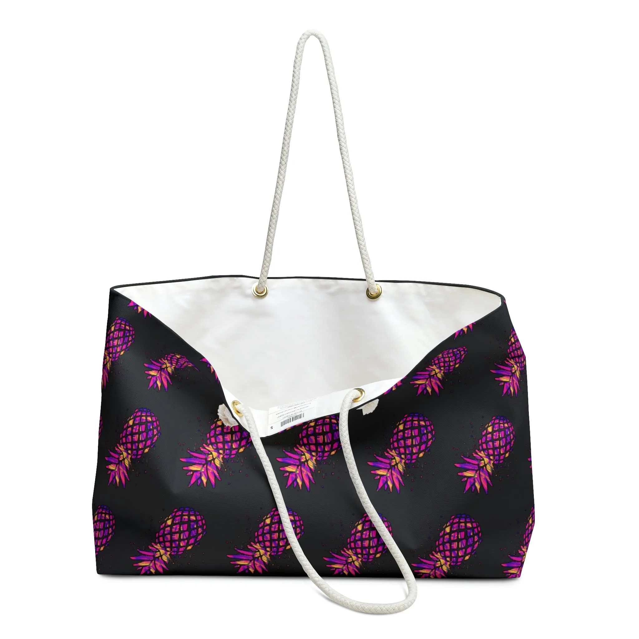 Pineapple Lovers Black Weekender Lifestyle Beach Travel Bag