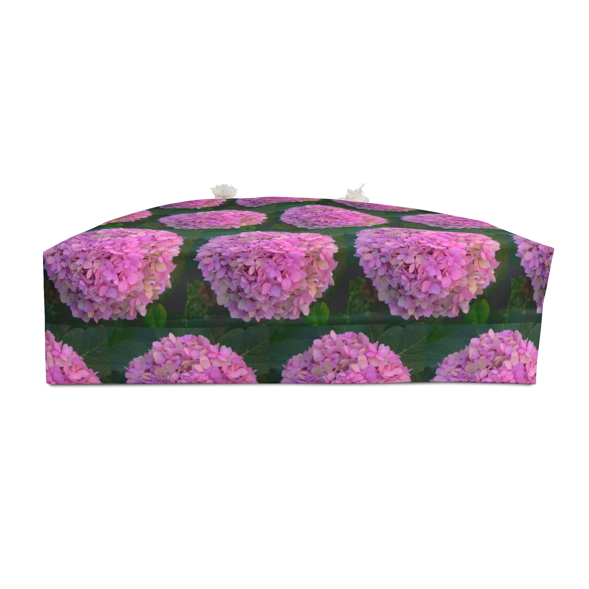 Pink Hydrangea Weekender Bag Oversized Weekender Durable Travel Bag with Rope Handles Beach Tote