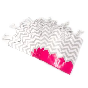 Pink Polka Dot / Chevron Glossy Tote Gift Bag