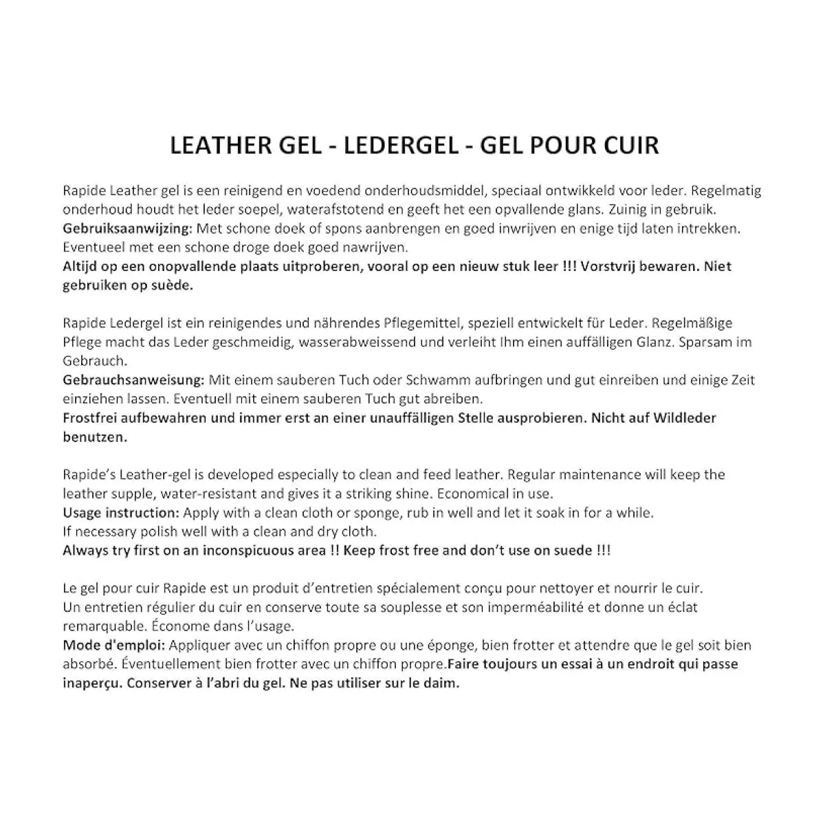 Schwartz & von Halen Leather Gel Tube - 50ml