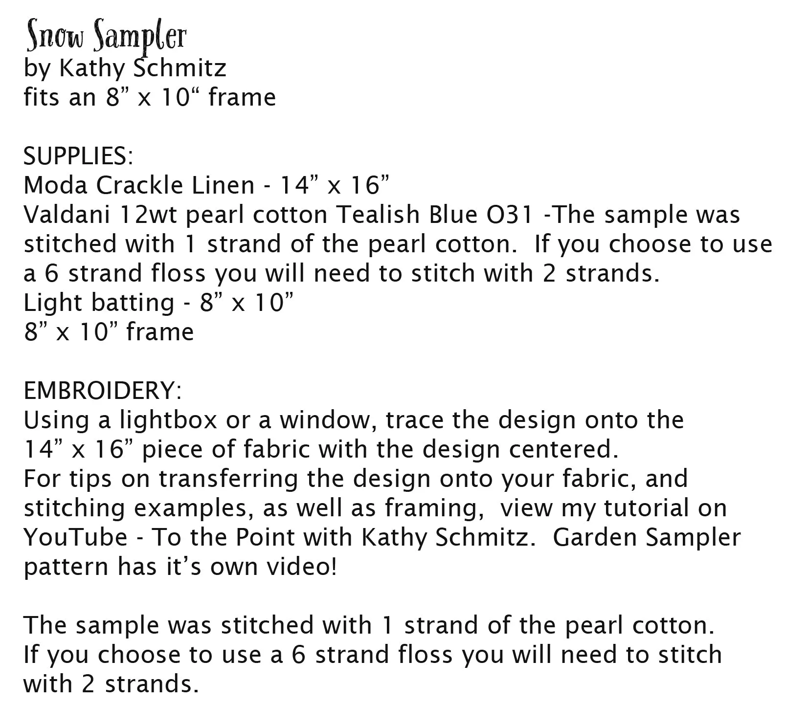 Snow Sampler digital pattern
