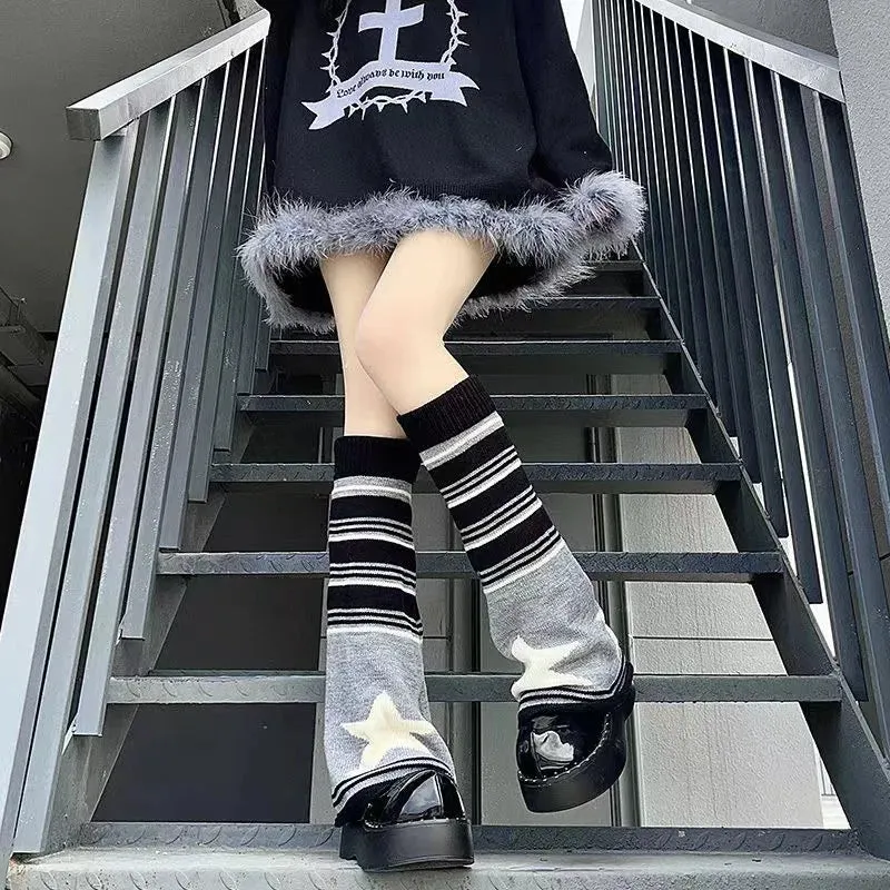 Star striped leg warmers