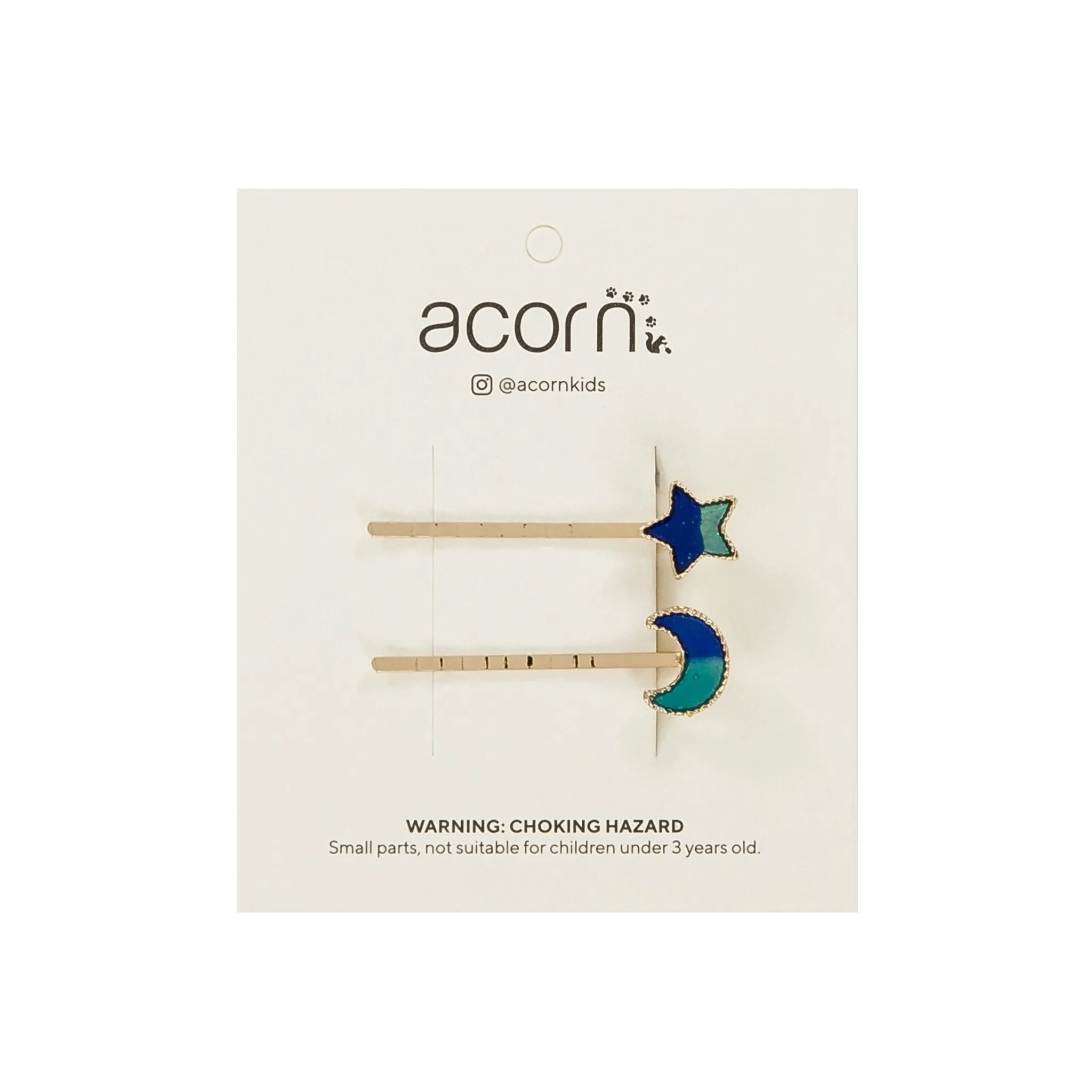 Stars and Moons Hair Clips Blue