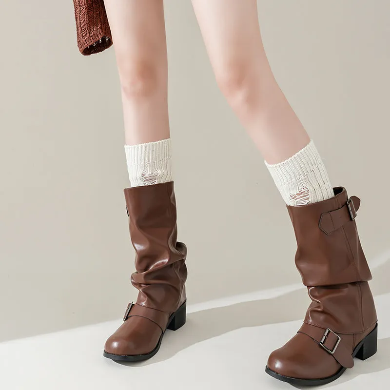 Sweetnana F/W Thermal Leg Warmers for Women, Hot Girl Ripped Fashion Stockings, Versatile and Trendy.