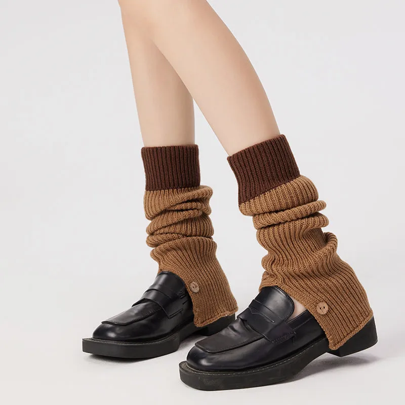 Sweetnana Leg Warmers for Women, Splicing Color Y2k Fashion Leg Warmers, Cozy and Warm.