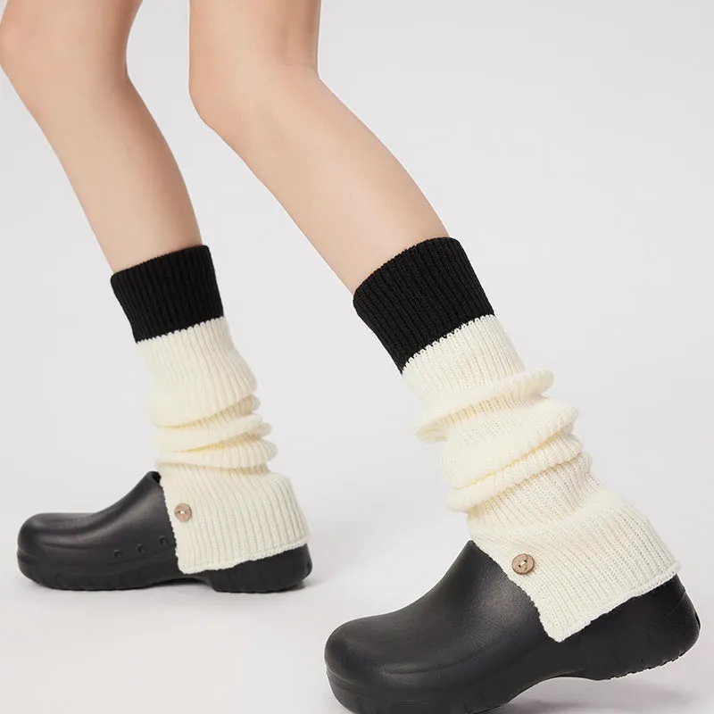 Sweetnana Leg Warmers for Women, Splicing Color Y2k Fashion Leg Warmers, Cozy and Warm.