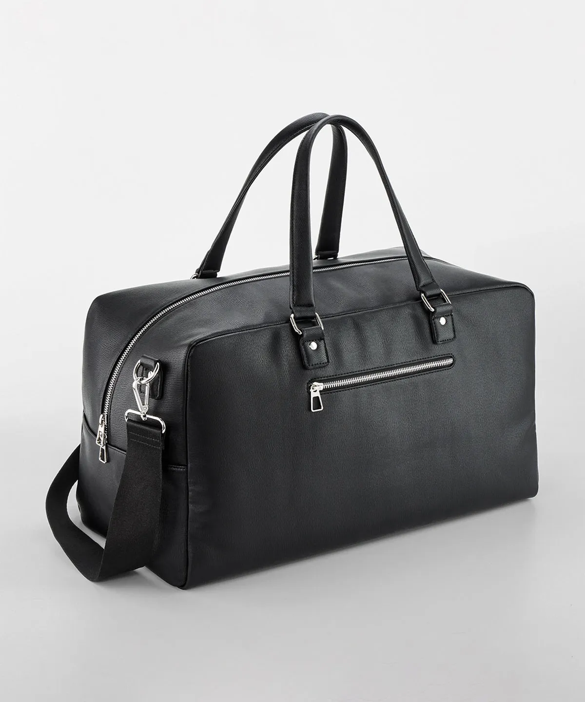 Tailored luxe PU weekender | Black