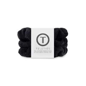 Teleties Jet Black Terry Cloth Scrunchie - Small