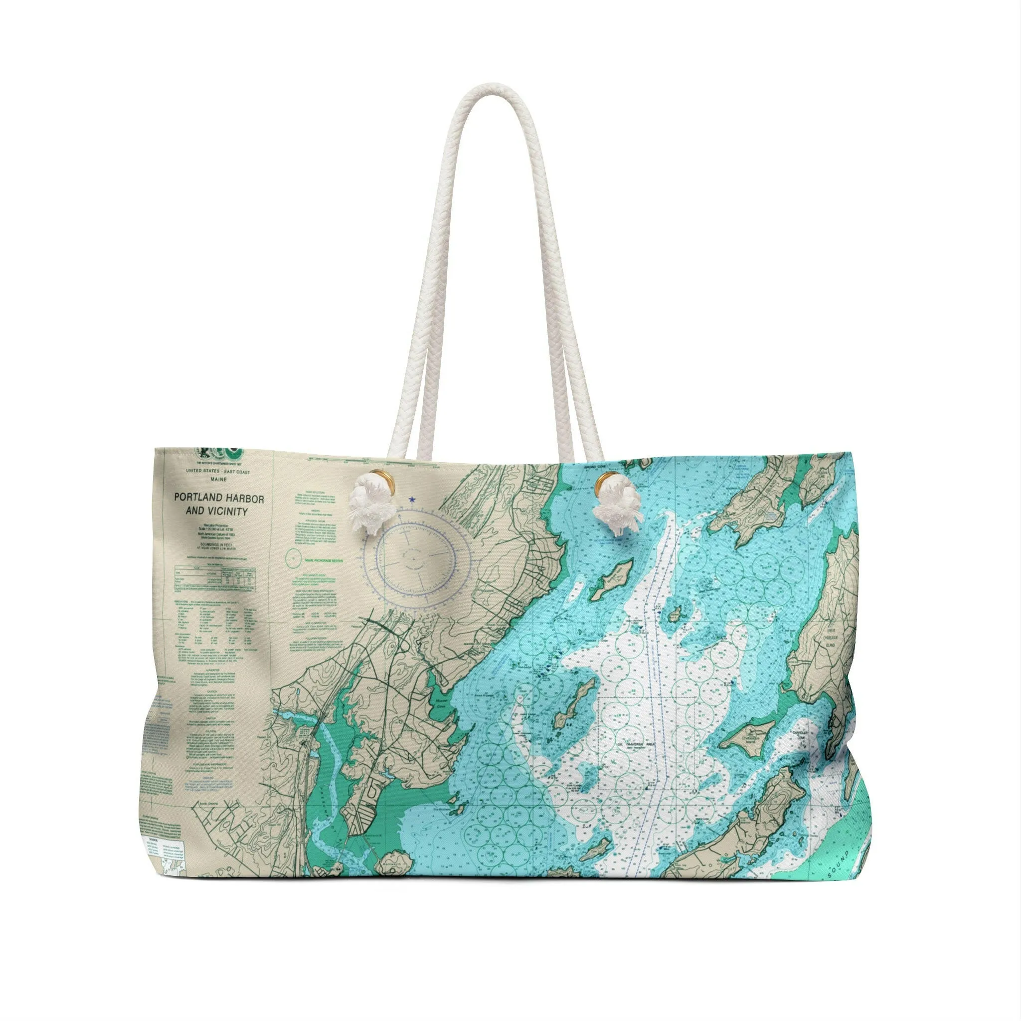The Portland Tote, Nautical Chart Tote of Portland Harbor