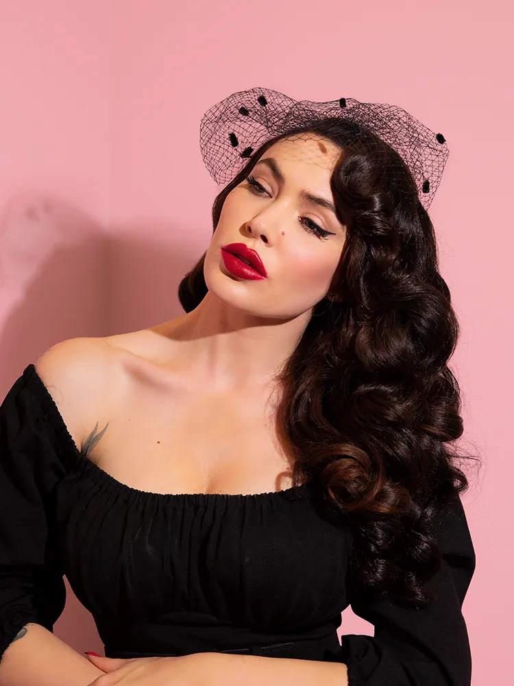 Vintage Mesh Polka Dot Veil Fascinator - Vixen by Micheline Pitt