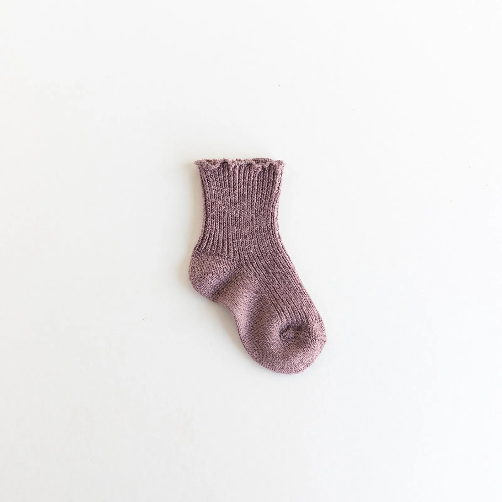Warm Ribbed Ankle Socks with Curling