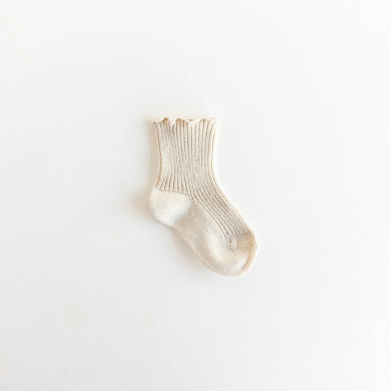 Warm Ribbed Ankle Socks with Curling